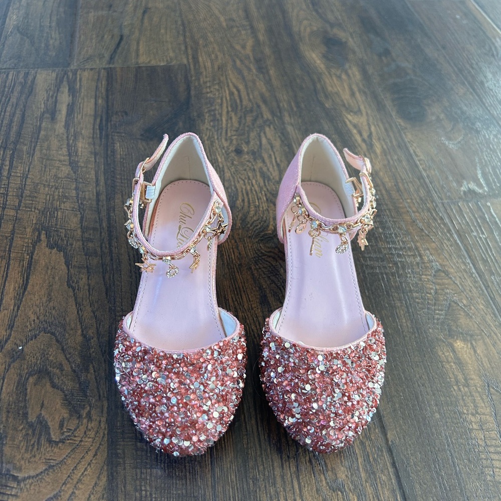Chic Pink Glitter Kids Shoes